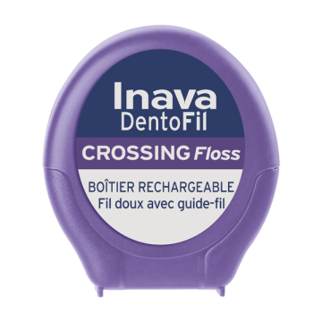 Inava DENTOFIL Black Crossing Floss - Fil doux avec guide fil